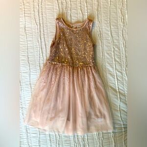Gap kids, size medium. Peachy pink with gold sequins. Tulle layer; cotton layer.